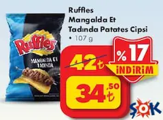 RUFFLES MANGALDA ET TADINDA PATATES CİPSİ 107 G RUFFLES MANGALDA ET TADINDA PATATES CİPSİ 107 G